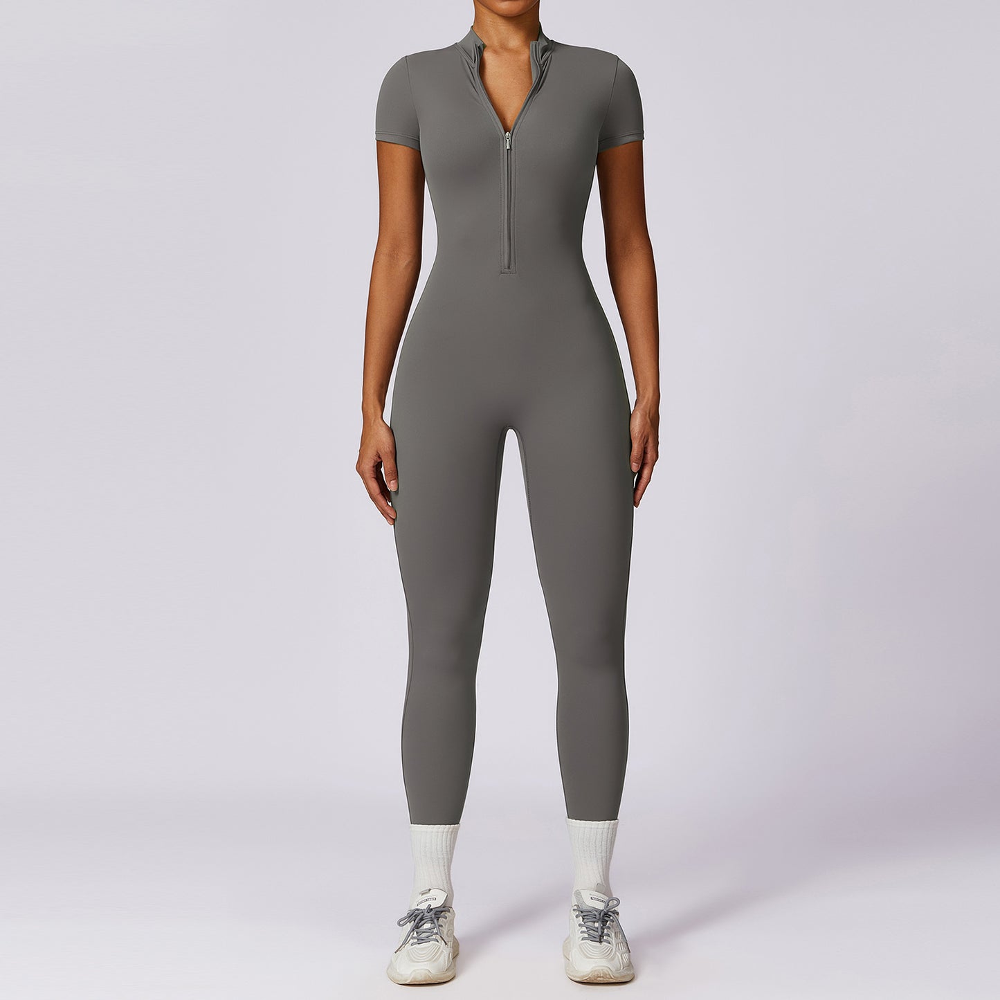 Zechuang Women's Short Sleeve Yoga Jumpsuit 8305