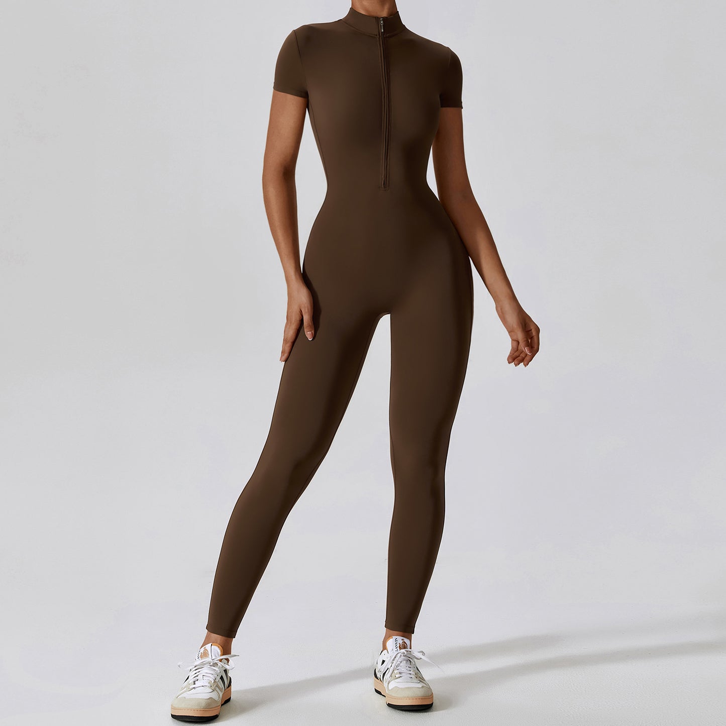 Zechuang Women's Short Sleeve Yoga Jumpsuit 8305